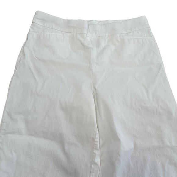 Chico's Pants Size 2 R 12R Large White Cropped Pants Wide Leg Pull On Stretch - Picture 6 of 13